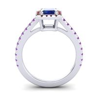 Halo Emerald Cut Shakti Ring, 7x5mm