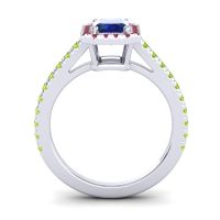 Halo Emerald Cut Shakti Ring, 7x5mm