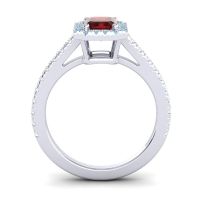 Halo Emerald Cut Shakti Ring, 7x5mm