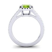 Halo Emerald Cut Shakti Ring, 7x5mm