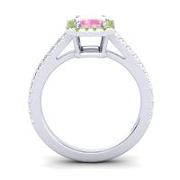 Halo Emerald Cut Shakti Ring, 7x5mm