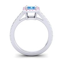 Halo Emerald Cut Shakti Ring, 7x5mm