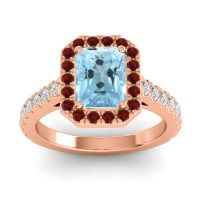 Halo Emerald Cut Asta Ring, 8x6mm