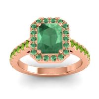 Emerald Ring In 14K Rose Gold With Peridot Asta Emerald Classic Ring