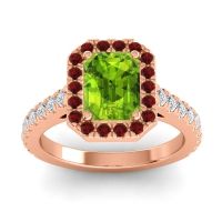 Halo Emerald Cut Asta Ring, 8x6mm