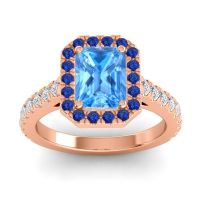 Halo Emerald Cut Asta Ring, 8x6mm