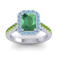 Emerald Ring In Palladium With Aquamarine And Peridot Asta Emerald Classic Ring