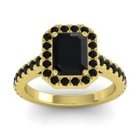 Black Onyx Ring In 14k Yellow Gold Asta Emerald Classic Ring
