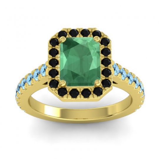 Halo Emerald Cut Asta Ring, 8x6mm