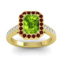Halo Emerald Cut Asta Ring, 8x6mm