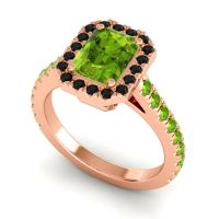 Halo Emerald Cut Asta Ring, 8x6mm