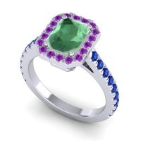 Halo Emerald Cut Asta Ring, 8x6mm