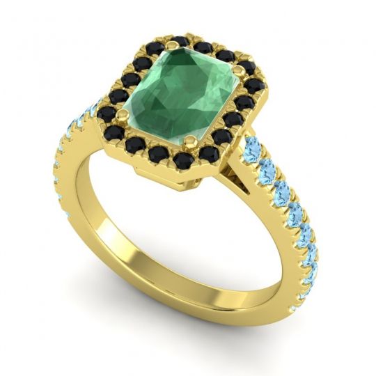 Halo Emerald Cut Asta Ring, 8x6mm