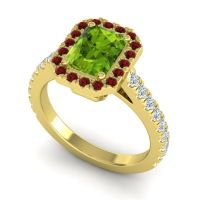 Halo Emerald Cut Asta Ring, 8x6mm