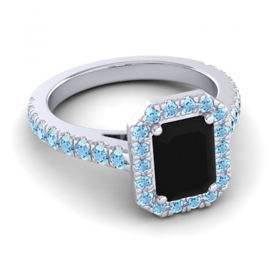 Halo Emerald Cut Asta Ring, 8x6mm