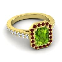 Halo Emerald Cut Asta Ring, 8x6mm