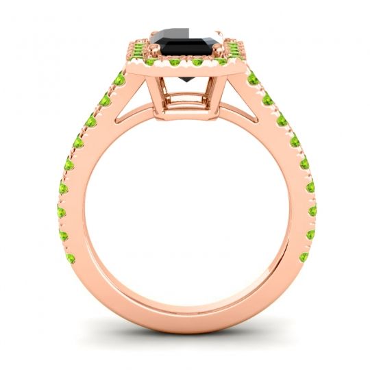 Halo Emerald Cut Asta Ring, 8x6mm