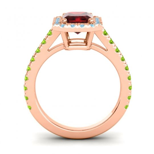 Halo Emerald Cut Asta Ring, 8x6mm