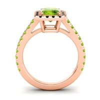 Halo Emerald Cut Asta Ring, 8x6mm