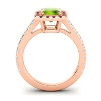 Halo Emerald Cut Asta Ring, 8x6mm