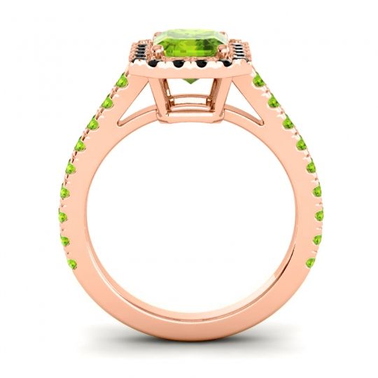 Halo Emerald Cut Asta Ring, 8x6mm