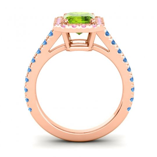 Halo Emerald Cut Asta Ring, 8x6mm