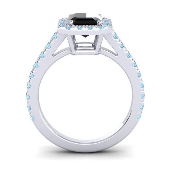 Halo Emerald Cut Asta Ring, 8x6mm