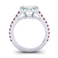 Halo Emerald Cut Asta Ring, 8x6mm