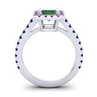 Halo Emerald Cut Asta Ring, 8x6mm