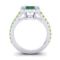 Halo Emerald Cut Asta Ring, 8x6mm