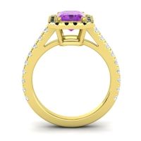 Halo Emerald Cut Asta Ring, 8x6mm