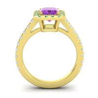 Halo Emerald Cut Asta Ring, 8x6mm