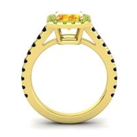 Halo Emerald Cut Asta Ring, 8x6mm