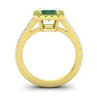 Halo Emerald Cut Asta Ring, 8x6mm
