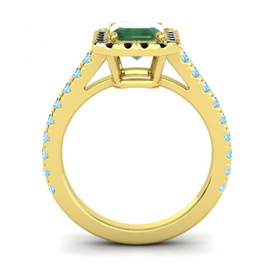 Halo Emerald Cut Asta Ring, 8x6mm