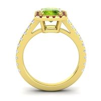Halo Emerald Cut Asta Ring, 8x6mm
