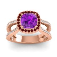 Halo Cushion Pave Daman Ring