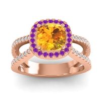 Halo Cushion Pave Daman Ring