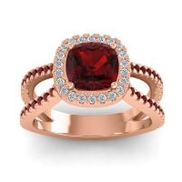 Halo Cushion Pave Daman Ring