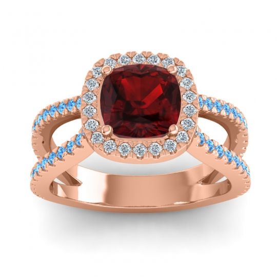 Halo Cushion Pave Daman Ring