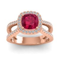 Halo Cushion Pave Daman Ring