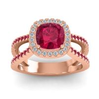 Halo Cushion Pave Daman Ring