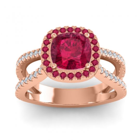 Halo Cushion Pave Daman Ring