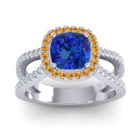 Halo Cushion Pave Daman Ring
