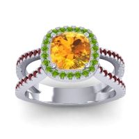 Halo Cushion Pave Daman Ring