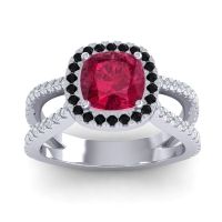 Halo Cushion Pave Daman Ring