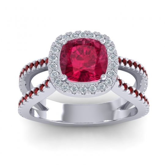 Halo Cushion Pave Daman Ring
