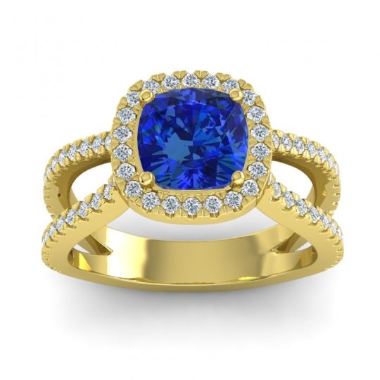 Halo Cushion Pave Daman Ring