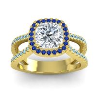 Halo Cushion Pave Daman Ring