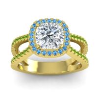 Halo Cushion Pave Daman Ring